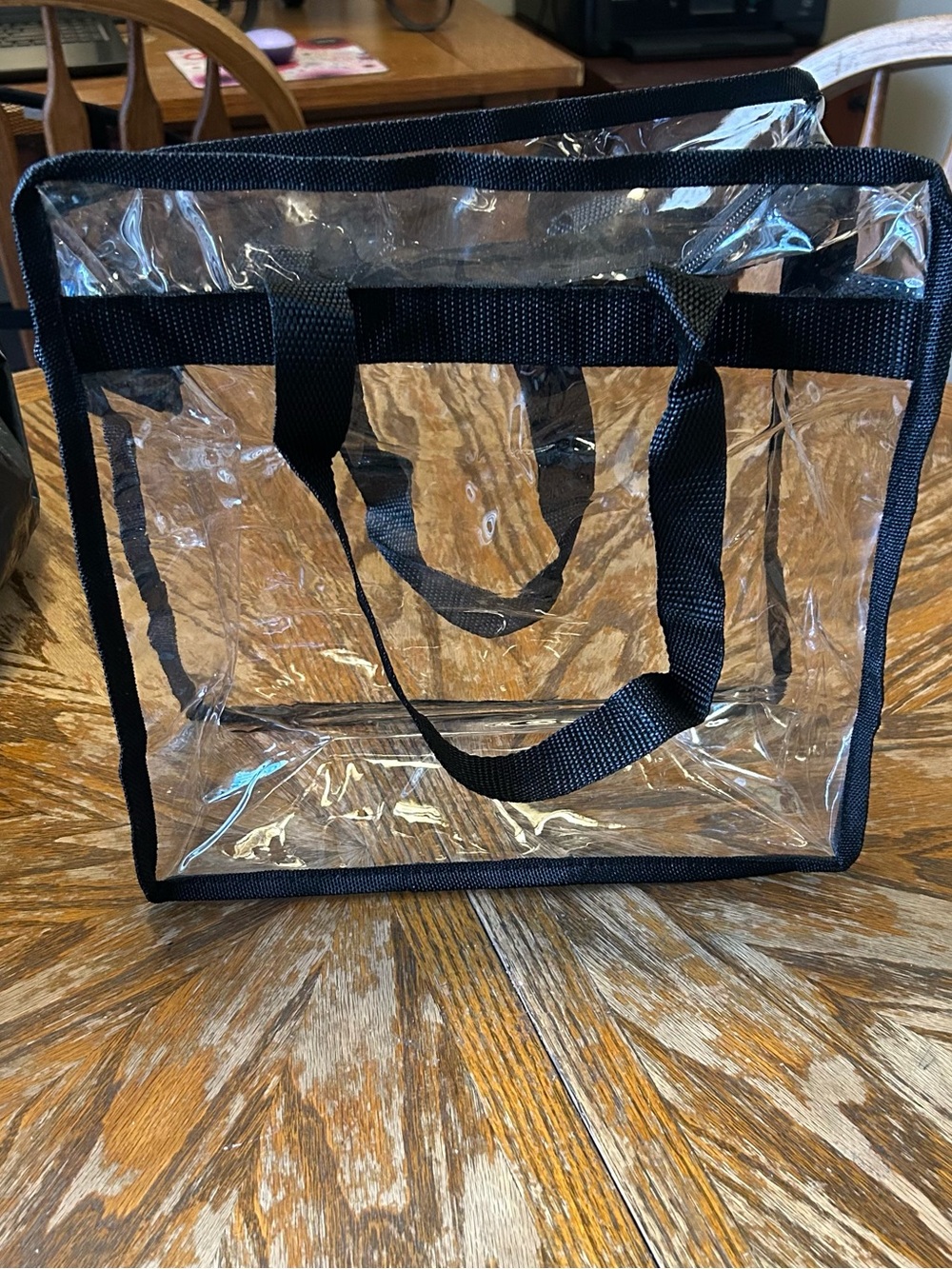 Clear Tote Bag with Black Trim and Handles
